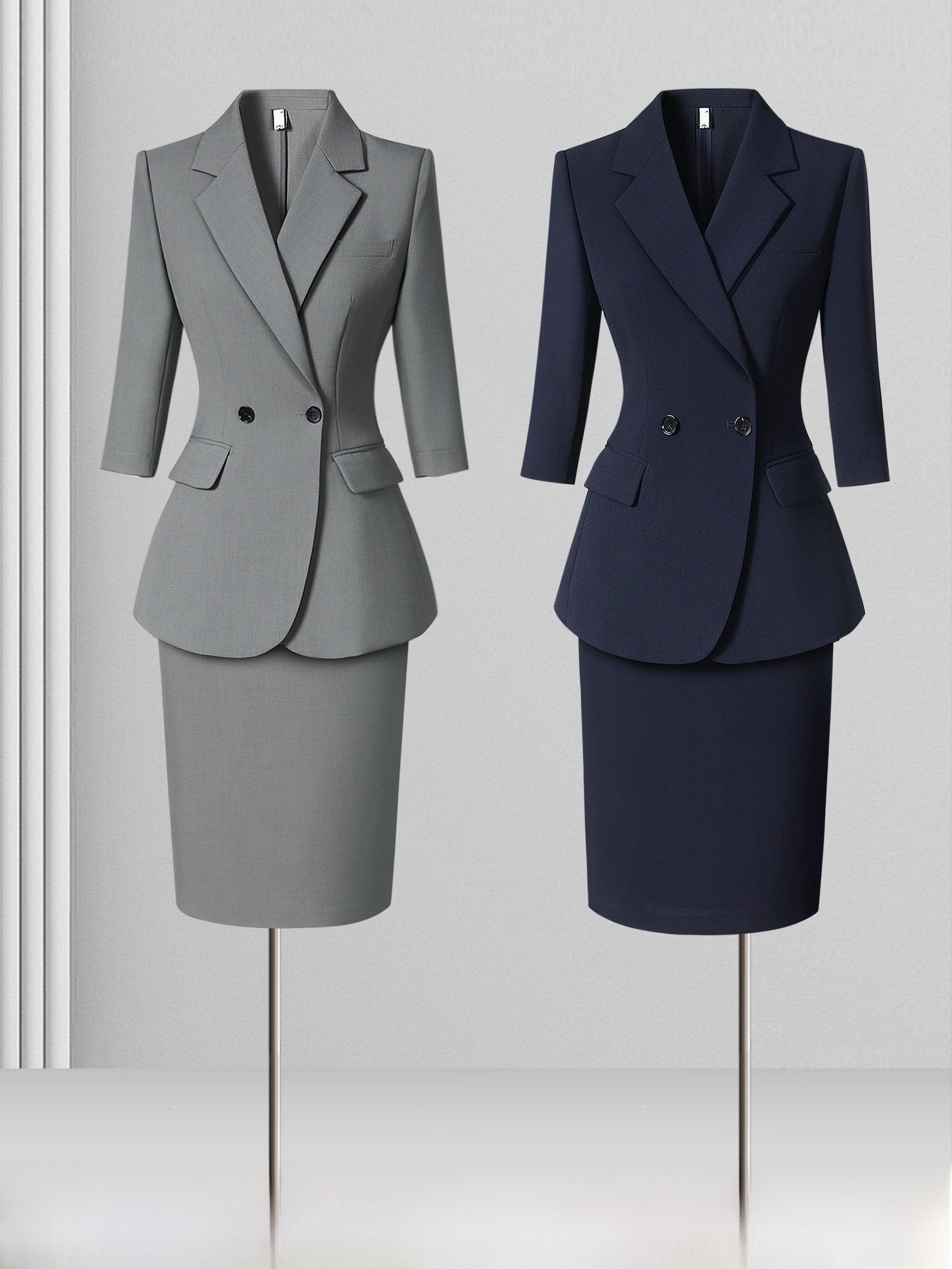 Women'S Formal Wear Stores - Professional Thin Seven-Quarter Sleeve Suit Set
