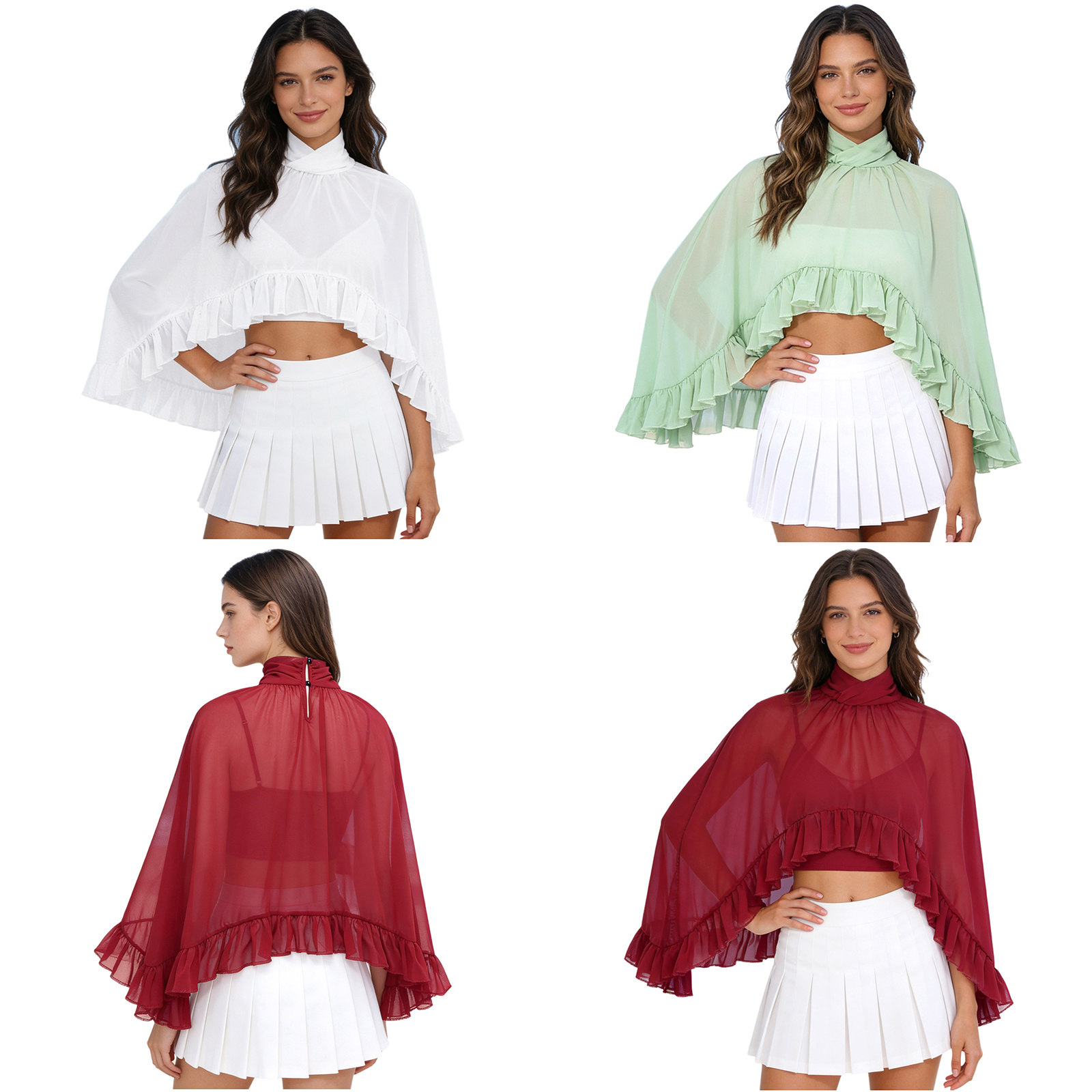 Women Chiffon Shawl Blouse Hig - Women Formal Wear Types บทวิจารณ์และราคา