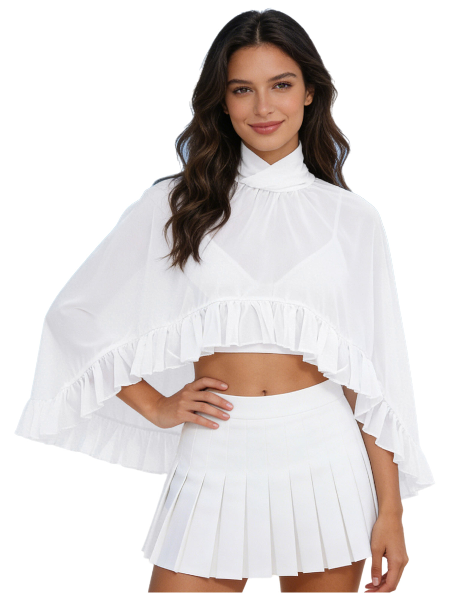 Women Chiffon Shawl Blouse Hig - Women Formal Wear Types บทวิจารณ์และราคา
