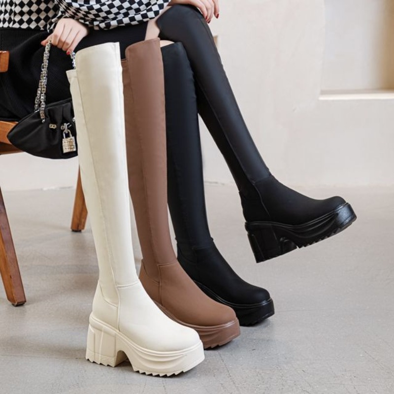 Womens Knee High Thick Sole Wi - Women'S Formal Day Wear บทวิจารณ์และราคา