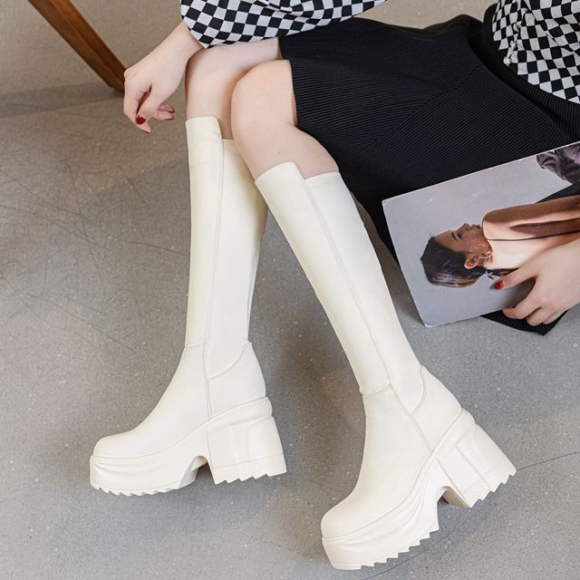 Womens Knee High Thick Sole Wi - Women'S Formal Day Wear บทวิจารณ์และราคา