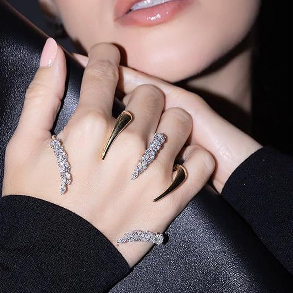 Edgy Wheat-Shape Crystal Open  - Edgy Formal Wear Women บทวิจารณ์และราคา
