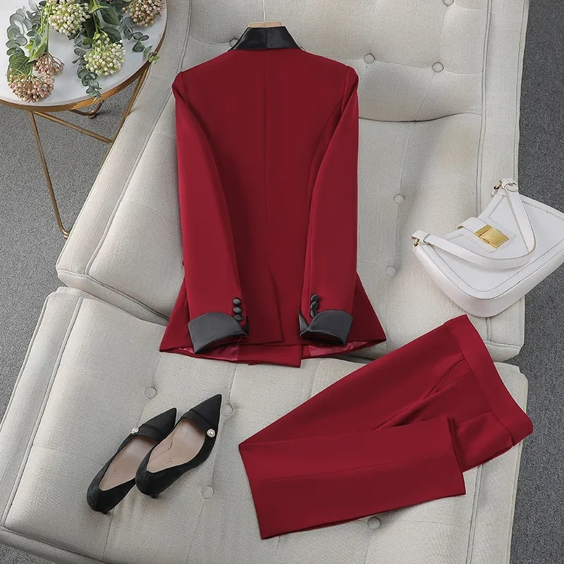 Elegant Red Black Women Pant S - Women'S Formal Day Wear บทวิจารณ์และราคา