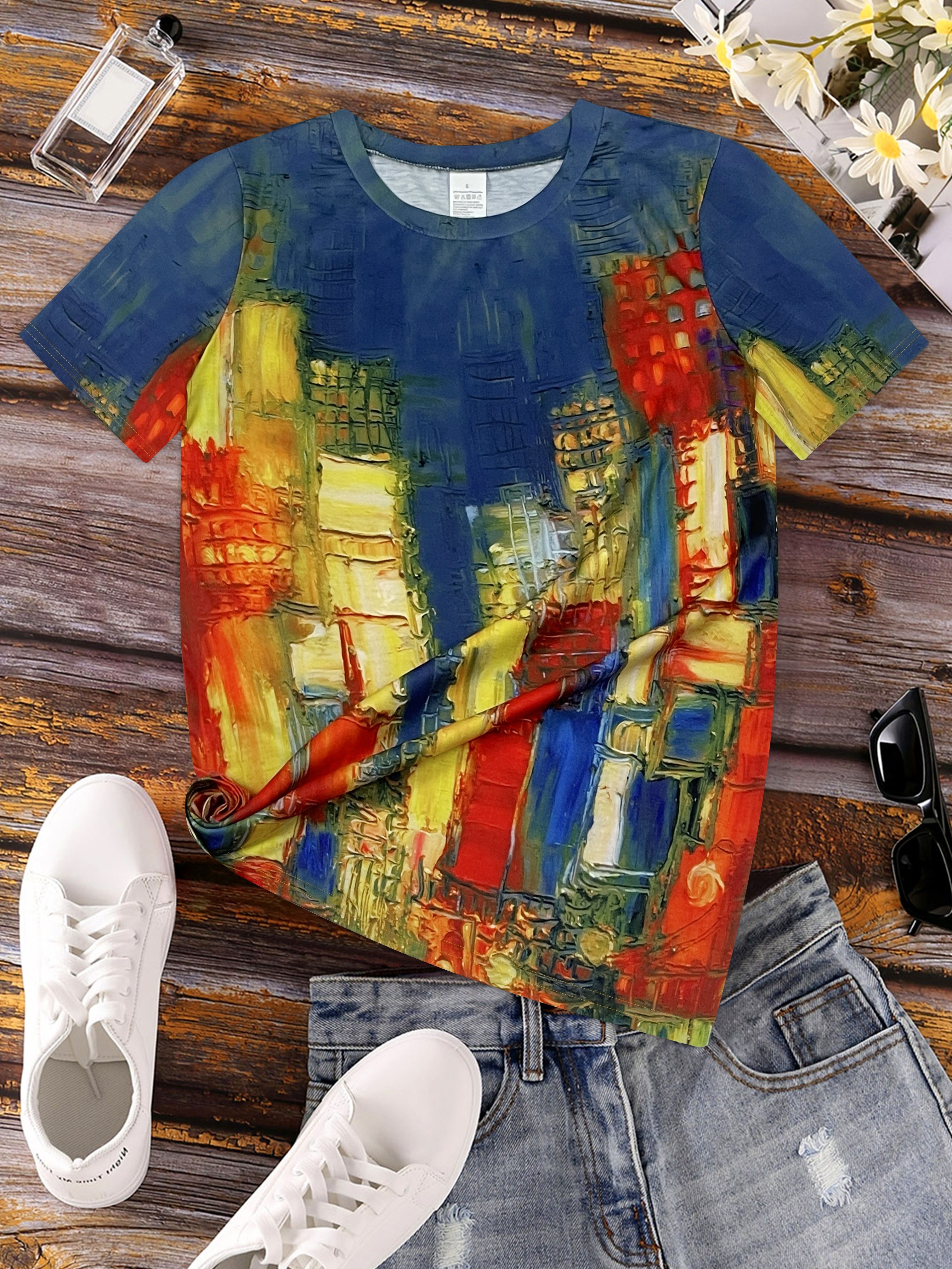 Vibrant Cityscape Women's Tee  - Women'S Formal Day Wear บทวิจารณ์และราคา